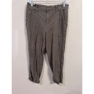 Democracy Women's High Rise Ankle Pants Size 6 Olive Green Casual Trousers